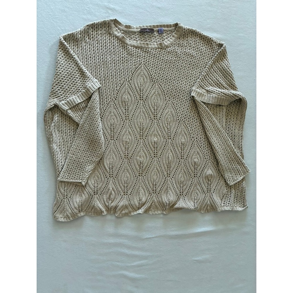 M/L Cullen Open Knit Relaxed Sweater Boho Chic Cottagecore Coastal Grandmother